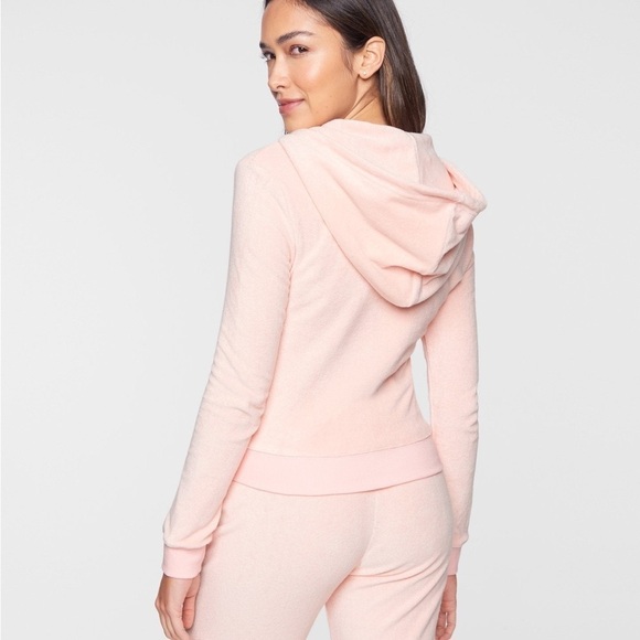 Pam + Gela Terry Zip Hoodie & Pants Two Piece Set Flared Zoe Pink Size Small - Picture 12 of 12